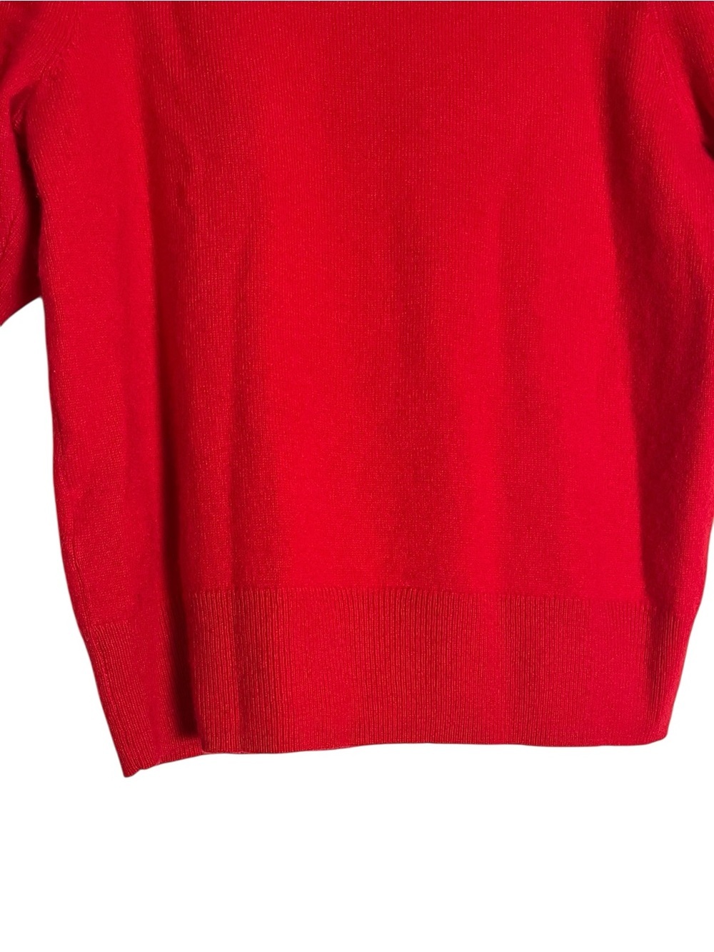 Frame Frankie Puff Red Wool Blend Ruched Short Sleeve Sweater — Size Small - Picture 6 of 10